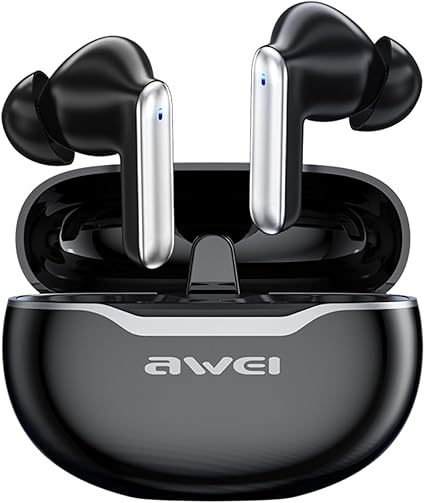 AWEI T50 Wireless Earbuds, Bluetooth 5.3 Headphones Bass Stereo, Ear Buds with Noise Cancelling Mic, IPX6 Waterproof in Ear Earphones, 30H Playtime for Laptop Pad Phones Sports Workout Black AWEI T50 Wireless Earbuds, Bluetooth 5.3 Headphones Bass Stereo, Ear Buds with Noise Cancelling Mic, IPX6 Waterproof in Ear Earphones, 30H Playtime for Laptop Pad Phones Sports Workout Black